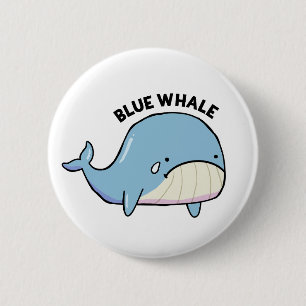 Macaron Rond 5 Cm Bleu Baleine Triste Baleine Pun bouton