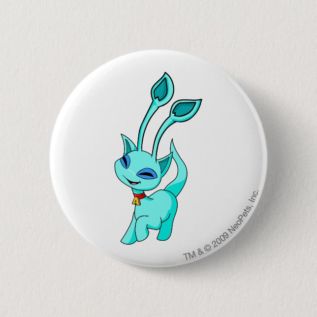 Macaron Rond 5 Cm Bleu d'Aisha (Devant)