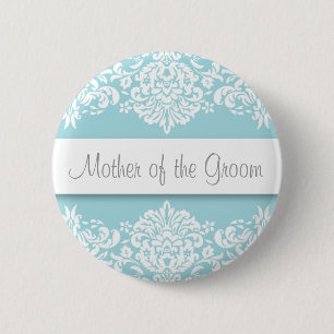 Macaron Rond 5 Cm Bleu Damas mère du bouton Groom