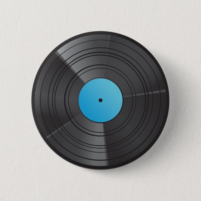 Macaron Rond 5 Cm Bleu de bouton de vinyle (Devant)