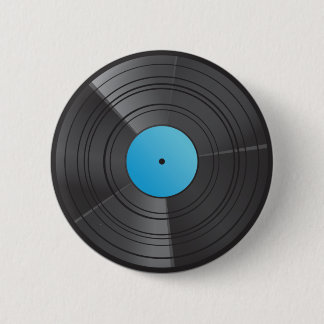 Macaron Rond 5 Cm Bleu de bouton de vinyle