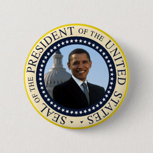 Macaron Rond 5 Cm Bleu de joint d'Obama