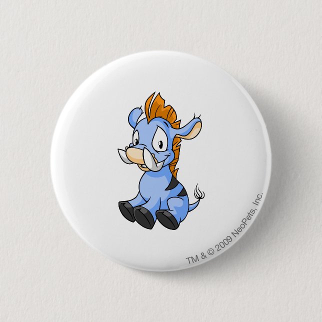 Macaron Rond 5 Cm Bleu de Moehog (Devant)