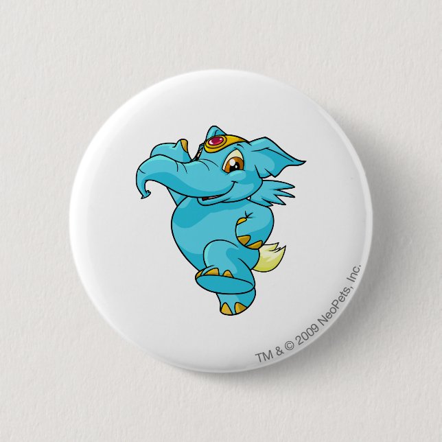 Macaron Rond 5 Cm Bleu d'Elephante (Devant)
