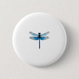 Macaron Rond 5 Cm Bleu Dragonfly - Insect Amoureux des animaux de la