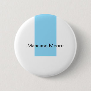 Macaron Rond 5 Cm Bleu Noir Blanc Simple Élégant Nom Personnel