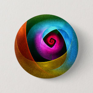 Macaron Rond 5 Cm Bleu orange rose moderne Art Abstrait Motif #24