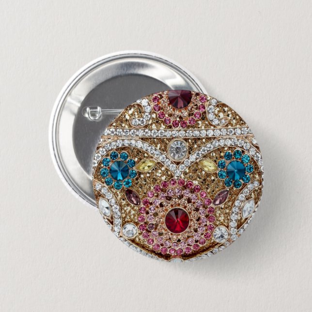 Macaron Rond 5 Cm bleu turquoise or bordeaux rose bohème (Devant & derrière)