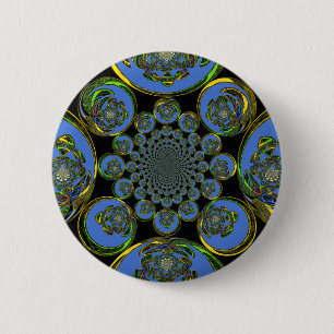 Macaron Rond 5 Cm Bleu vintage