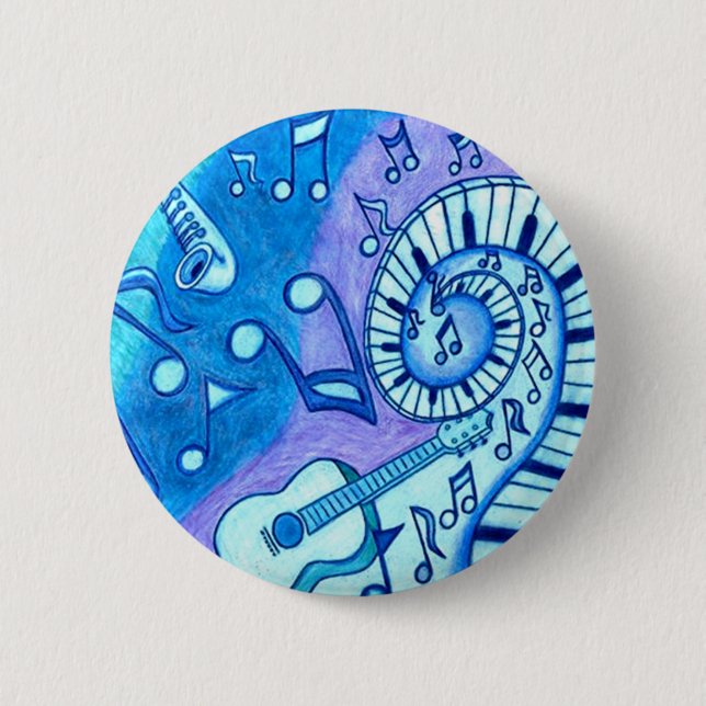 Macaron Rond 5 Cm Bleus (Devant)
