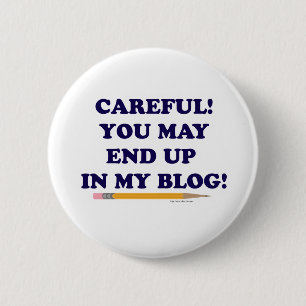 Macaron Rond 5 Cm Blogger Attention Drôle Design Slogan