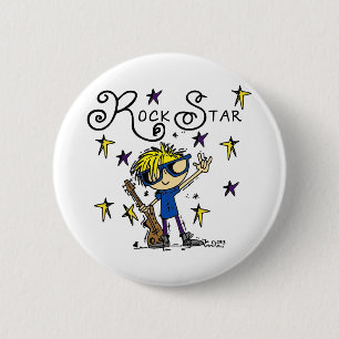Macaron Rond 5 Cm Blond Boy Rock Star