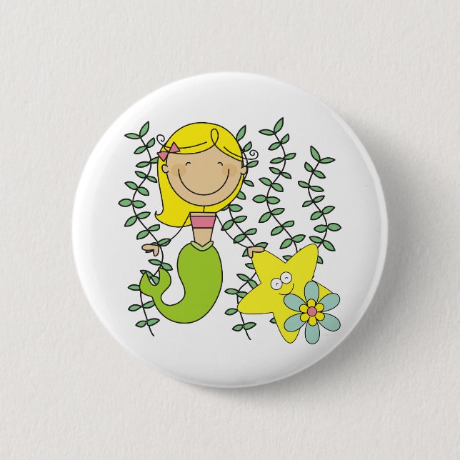 Macaron Rond 5 Cm Blond Mermaid (Devant)
