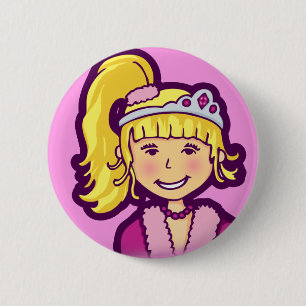 Macaron Rond 5 Cm Blonde princess girl button