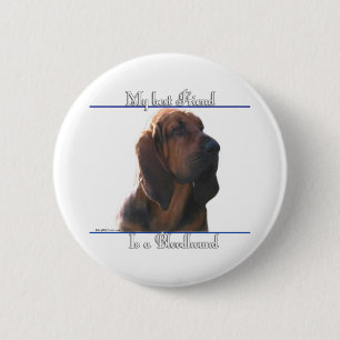 Macaron Rond 5 Cm Bloodhound Best Friend; Bloodhound Cadeaux;