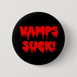 Macaron Rond 5 Cm Bloody "Vamps Suck"