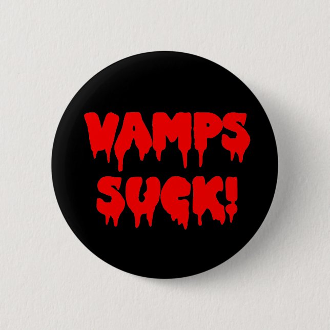 Macaron Rond 5 Cm Bloody "Vamps Suck" (Devant)