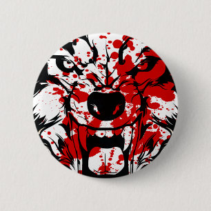 Macaron Rond 5 Cm Bloody Wolf