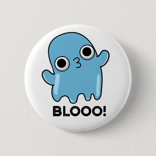 Macaron Rond 5 Cm Blooo Funny Blue Ghost Pun