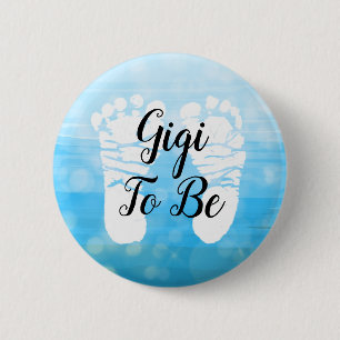 Macaron Rond 5 Cm Blue Baby Boy Ombre Gigi à être un cadeau Baby sho
