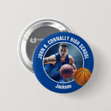Blue Basketball Player Photo High School Spirit