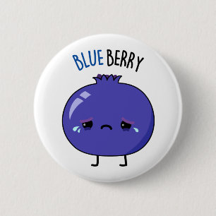 Macaron Rond 5 Cm Blue Berry Funny Blueberry Pun