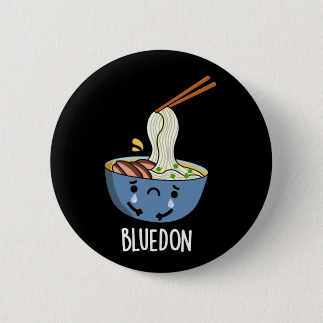 Macaron Rond 5 Cm Blue-don Funny Udon Pun Dark BG (Devant)