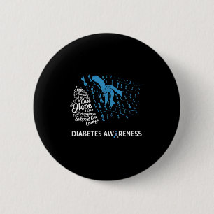 Macaron Rond 5 Cm Blue Dragonfly Type 1 Diabète Awareness Day Warri