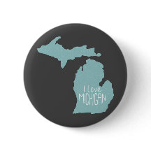 Blue Grey I Love Michigan Silhouette On Grey