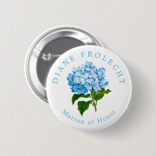 Macaron Rond 5 Cm Blue Hydrangea Party Matron d'honneur