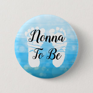 Macaron Rond 5 Cm Blue Nonna sera un cadeau Baby shower Empreinte