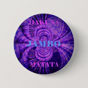 Macaron Rond 5 Cm Blue Sky Hakuna Matata Kenya Giraffe Tissé Art C