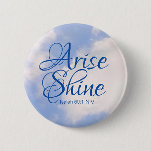Macaron Rond 5 Cm Blue Sky Inspirational Lever et brillant Verse de 