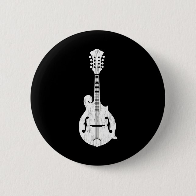 Macaron Rond 5 Cm Bluegrass and Country Music Lecteur Mandolin (Devant)