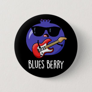 Macaron Rond 5 Cm Blues Berry Funny Fruit Pun Dark BG