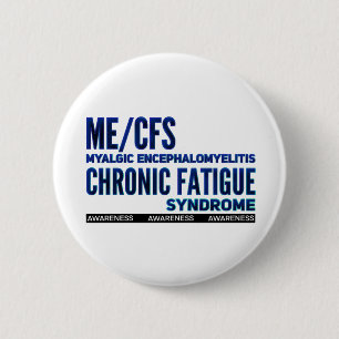 Macaron Rond 5 Cm Blues de sensibilisation à la fatigue chronique de