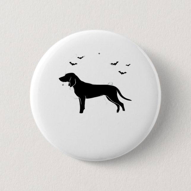 Macaron Rond 5 Cm Bluetick Chien - Halloween Lune Silhouette Classic (Devant)