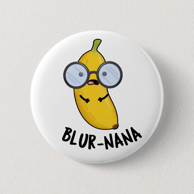 Macaron Rond 5 Cm Blur-nana Funny Banana Pun (Devant)