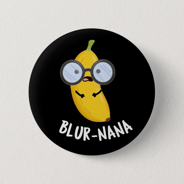 Macaron Rond 5 Cm Blur-nana Funny Banana Pun Dark BG (Devant)