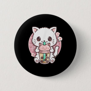 Macaron Rond 5 Cm Boba Chat Boba Thé Buble Thé Kawaii Anime Chat Kaw