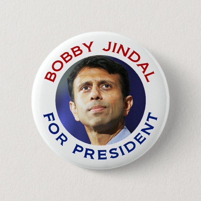 Macaron Rond 5 Cm Bobby Jindal pour le président (Devant)