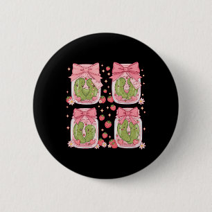 Macaron Rond 5 Cm Bocal de pickles de fraise mignons de Valentin