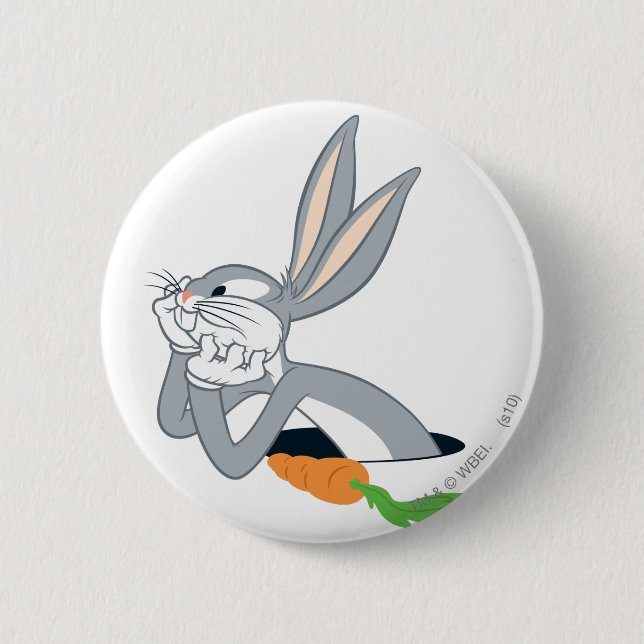 Macaron Rond 5 Cm BOGS BUNNY™ avec carotte (Devant)