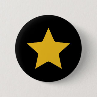 Macaron Rond 5 Cm Bohème moderne Boho Yellow Gold Star Noir