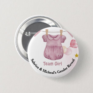 Macaron Rond 5 Cm Boho Baby Clotheline Genre Reveal Team Girl