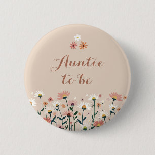 Macaron Rond 5 Cm Boho Chic Daisy Floral Baby Shower Tante à Venir