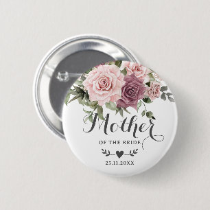 Macaron Rond 5 Cm Boho Cinnamon Rose Blush rose Floral fête de la ma