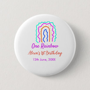 Macaron Rond 5 Cm Boho Rainbow un anniversaire enfants brillant rétr