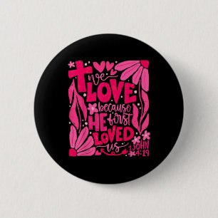 Macaron Rond 5 Cm Boho We Love Parce Qu'Il Nous Aimait D'Abord Chris