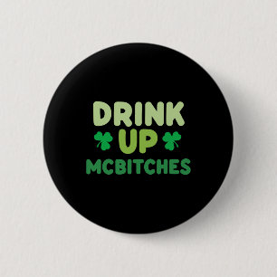 Macaron Rond 5 Cm Boire amusant la Saint-Patrick Mces vert irlandais